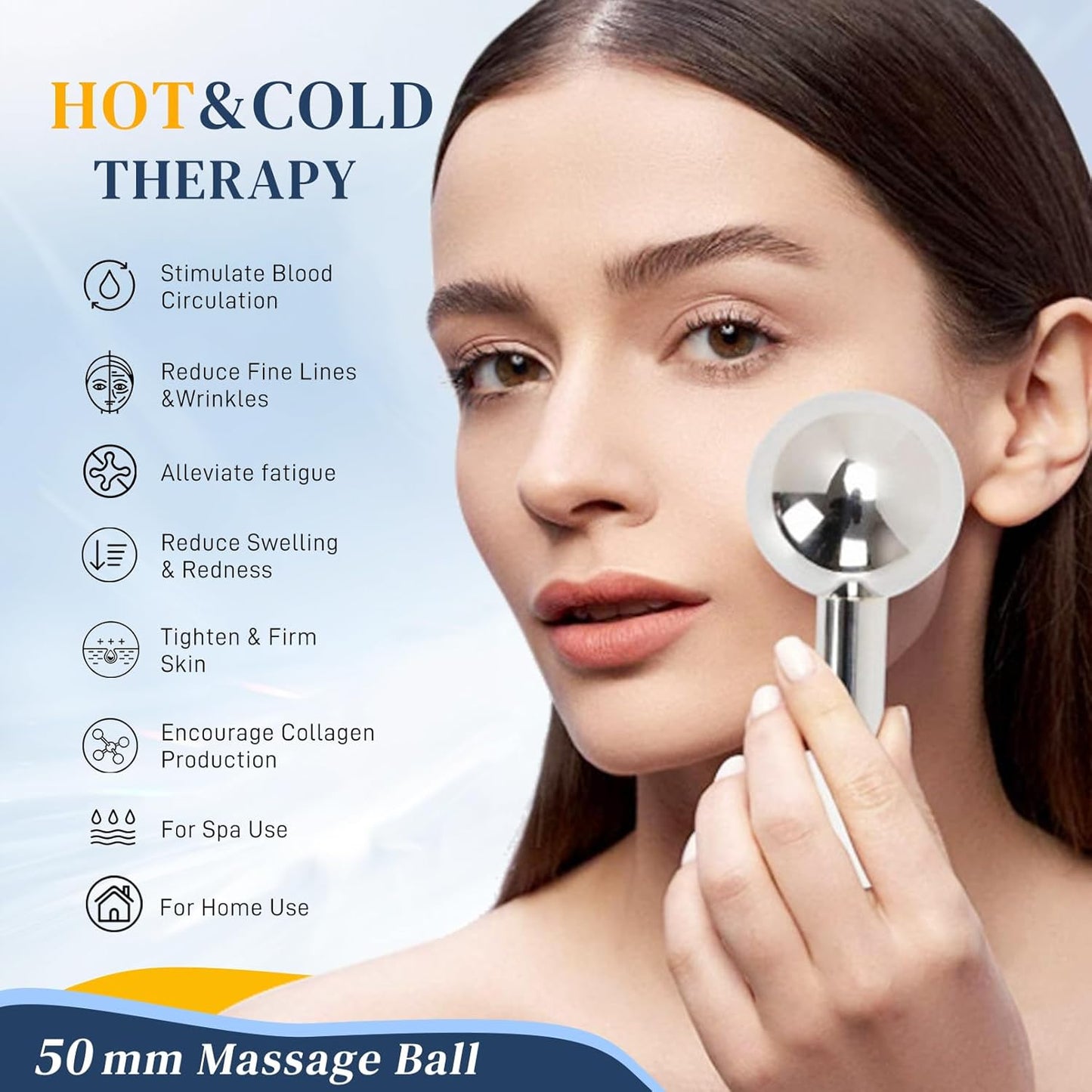 Ice Globes for Face, Unbreakable Stainless Steel Ice Globes for Facials for Puffiness, Wrinkles,Ice Balls for Face Neck & Eyes Skin Care-GlimoraGlow