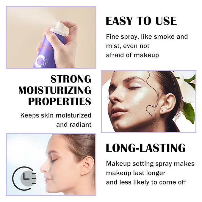 2PCS Makeup Setting Spray for Face,Waterproof Setting Spray for Makeup,Long Lasting Oil Control Finishing Holding Face Mist,Refreshing Hydrating Glossy and Matte Fixing Facial Mist Make Up Set A1-GlimoraGlow