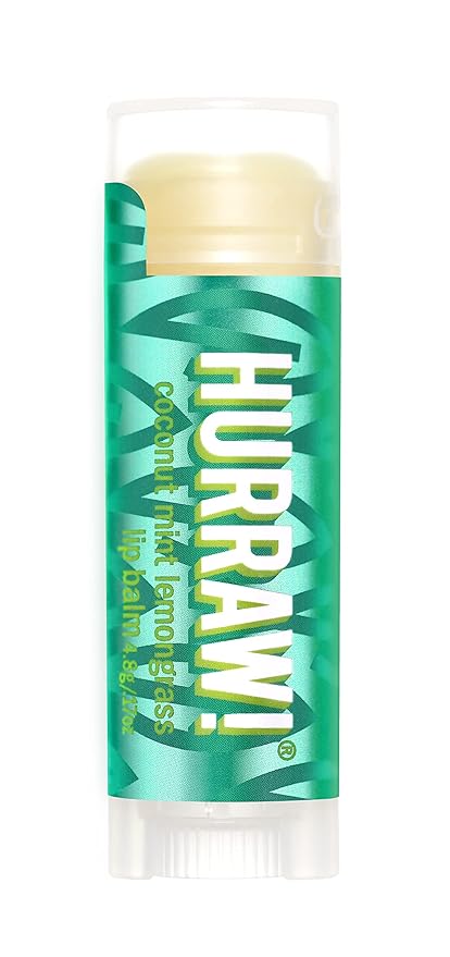 Hurraw! Coconut, Mint, Lemongrass (Pitta) Lip Balm: Organic, Certified Vegan, Cruelty and Gluten Free. Non-GMO, 100% Natural Ingredients. Bee, Shea, Soy and Palm Free. Made in USA-GlimoraGlow