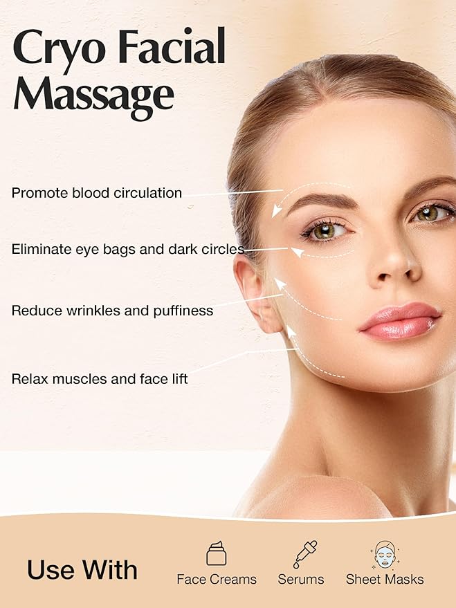 2-in-1 Gua Sha Cryo Sticks, Facial Skin Care Tools for Women Facial Massager, Unbreakable Stainless Steel Esthetician Supplies, Cooling Ice Globes Roller with Carry Case-GlimoraGlow