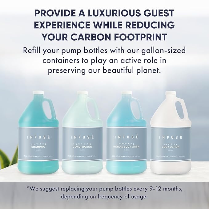 1-Shoppe Infuse 40 Piece Ecobox All-In-Kit | White Tea and Coconut Soap | 12 Shampoo, 8 Conditioner, 12 Body Wash & 8 Lotion | 10oz Hotel Soaps and Toiletries Bulk | Personal Care Products-GlimoraGlow