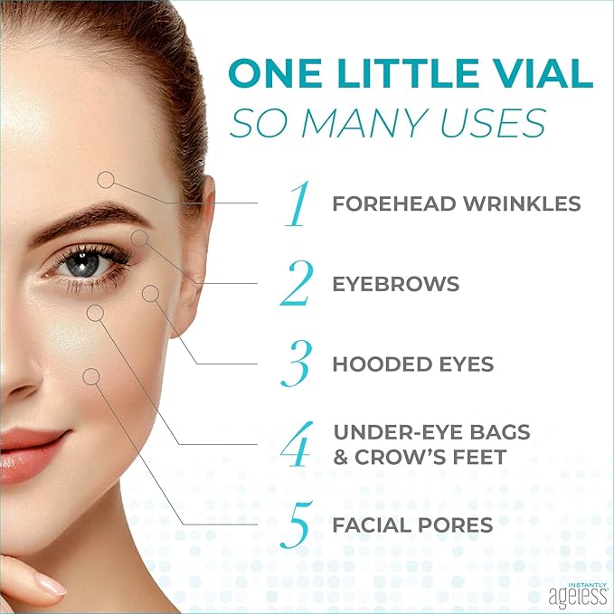 Instantly Ageless Facelift in A Box - Instant Eye Bag Remover Puffiness -1 Box of 25 Vials - Instant Under Eye Bags Remover - Wrinkle Tightener - Instant Wrinkle Remover for Face Instant Lift-GlimoraGlow