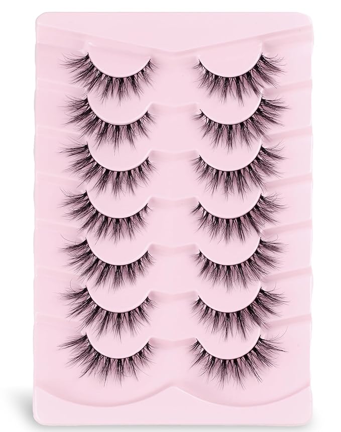 Cat Eye Lashes False Eyelashes Mink Lashes Wispy Eyelashes Natural Look Fake Eyelashes Mink Lashes Fluffy False Lashes UP8-GlimoraGlow