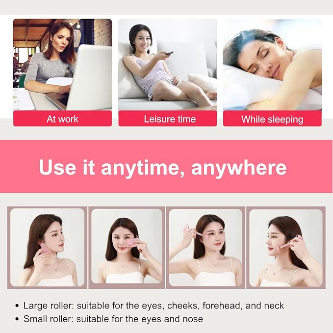 Gua Sha Facial Tools - Jade Roller for Face Beauty Gift Sets Reduces Puffiness, Sleep Mask, Face Lifting Double Chin Strap, Skin Care Massage Self Care Gift for Women-GlimoraGlow