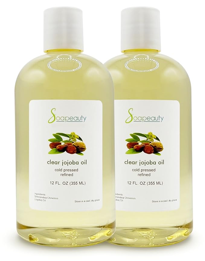 Soapeauty Clear Jojoba Oil | 100% Pure & Natural | Refined, Cold Pressed, Hexane Free | Moisturizing Oil for Skin, Face, Hair & Nails | 24 fl oz (2 * 12 fl oz)-GlimoraGlow