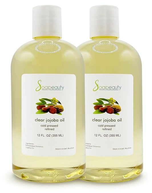 Soapeauty Clear Jojoba Oil | 100% Pure & Natural | Refined, Cold Pressed, Hexane Free | Moisturizing Oil for Skin, Face, Hair & Nails | 24 fl oz (2 * 12 fl oz)-GlimoraGlow