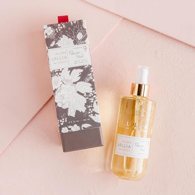 LOLLIA In Love Dry Body Oil, 6.8 Fl. Oz. – Classic Petal – Women’s, Scented, Moisturizing, Dry Body Oil for Women, For All Skin Types-GlimoraGlow