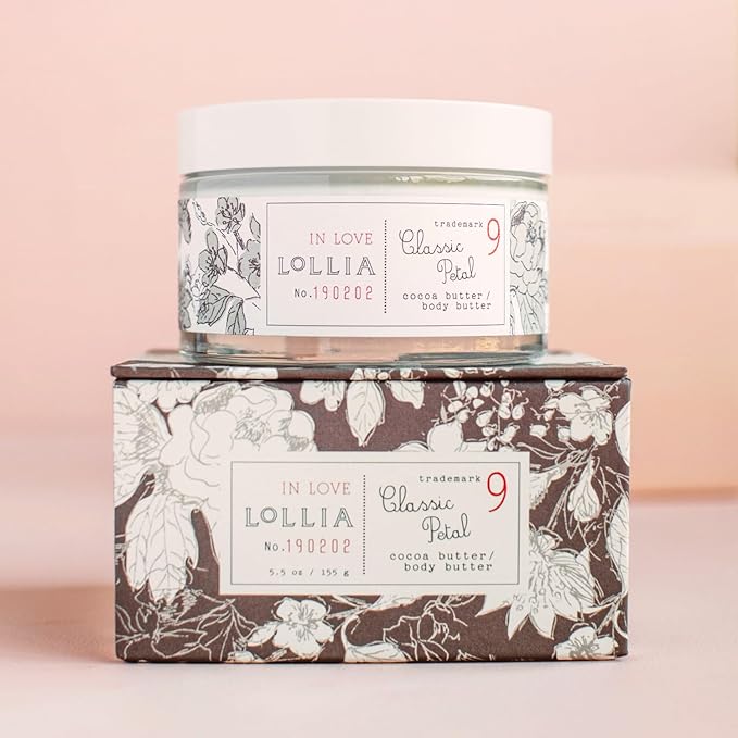 LOLLIA In Love Body Butter, 5.5 oz. - Classic Petal Fragrance - Shea Butter & Cocoa Butter, Body Lotion for Women, Hydrating & Smooth Body Moisturizer-GlimoraGlow