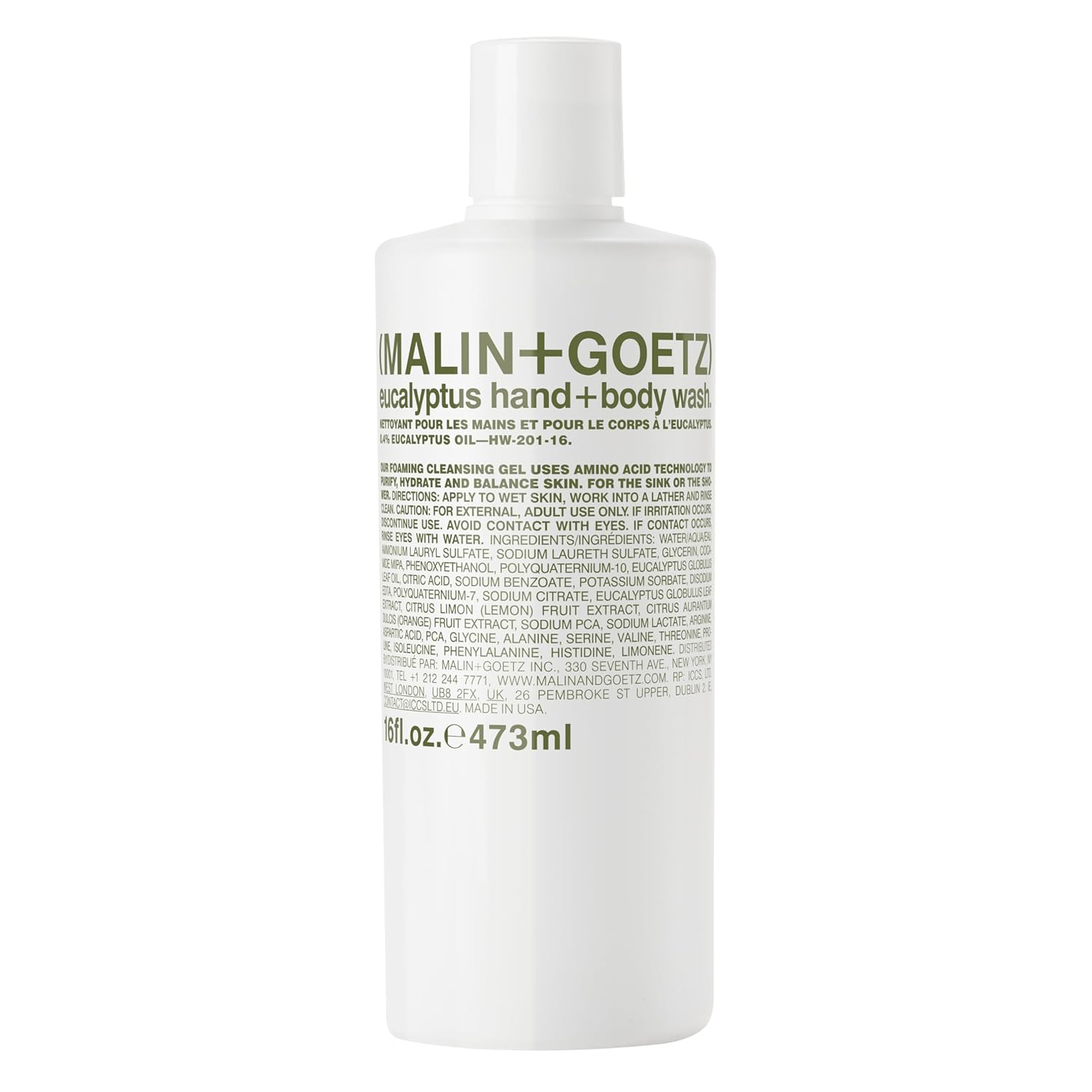 Malin + Goetz Eucalyptus Hand + Body Wash natural cleansing, purifying, hydrating hand & body wash. all skin types, dry, irritated, sensitive. No stripping/irritation. Cruelty-free & vegan 16 Fl oz-GlimoraGlow