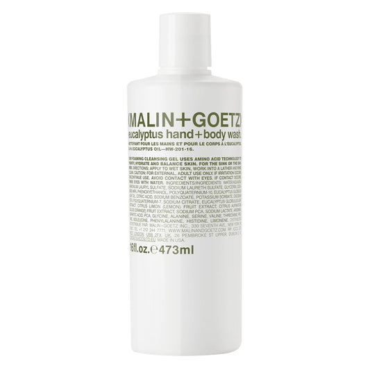 Malin + Goetz Eucalyptus Hand + Body Wash natural cleansing, purifying, hydrating hand & body wash. all skin types, dry, irritated, sensitive. No stripping/irritation. Cruelty-free & vegan 16 Fl oz-GlimoraGlow