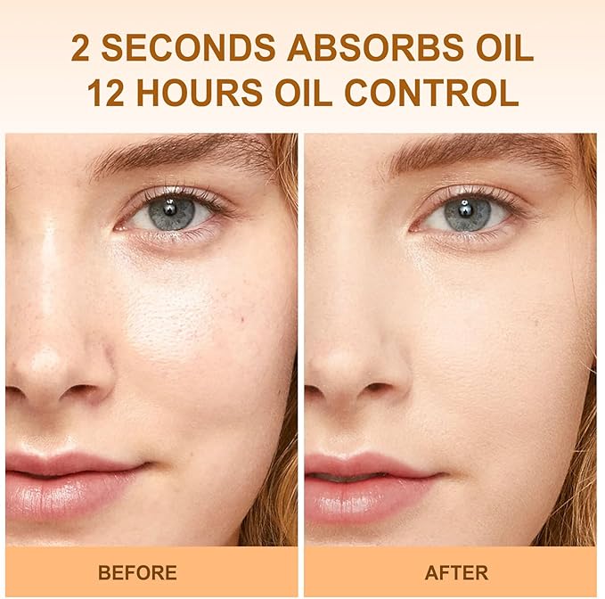 Face Oil Blotting Cushion Instead of Oil Blotting Paper Sheets for Oily Skin, Oil Absorbing Liquid Mattifying Cushion, Moisturizing & Smoothing Pores with Natural Tea Tree, Oil control for Make Up-GlimoraGlow