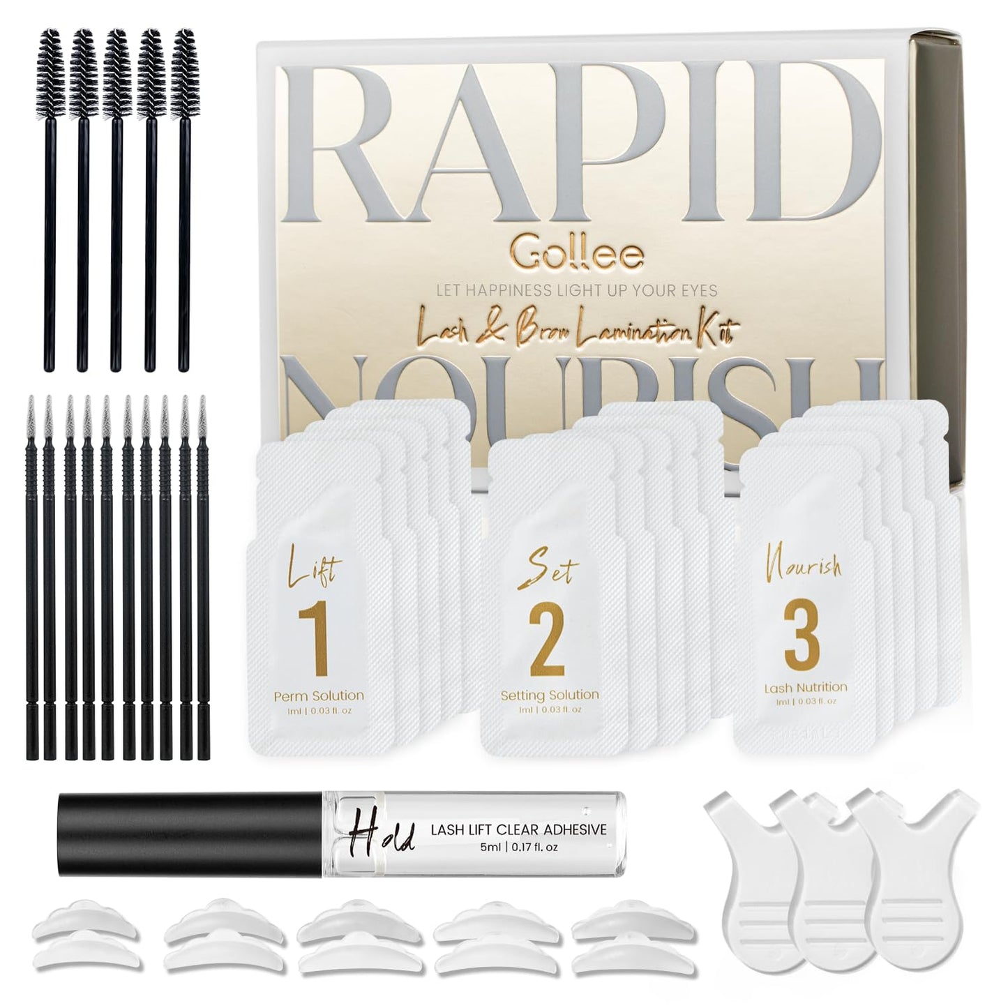 Brow Lamination Kit Lash Lift Kit, Sachet Refill Eyelash Perm Kit for Natural Curling Long-Lasting, Instant Eyelash Lift Kit, Brow Perm Kit for Salon-Quality Results at Home-GlimoraGlow