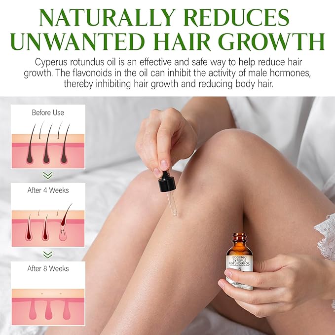 Cyperus Rotundus Oil,Cyperus Oil,Cyprus Rotundus Oil for Hair Removal,Cyperus Oil Natural, Soothing and gentle,Reducing Body Hair Growth,Smooth Skin & Hair Removal,60ml-GlimoraGlow