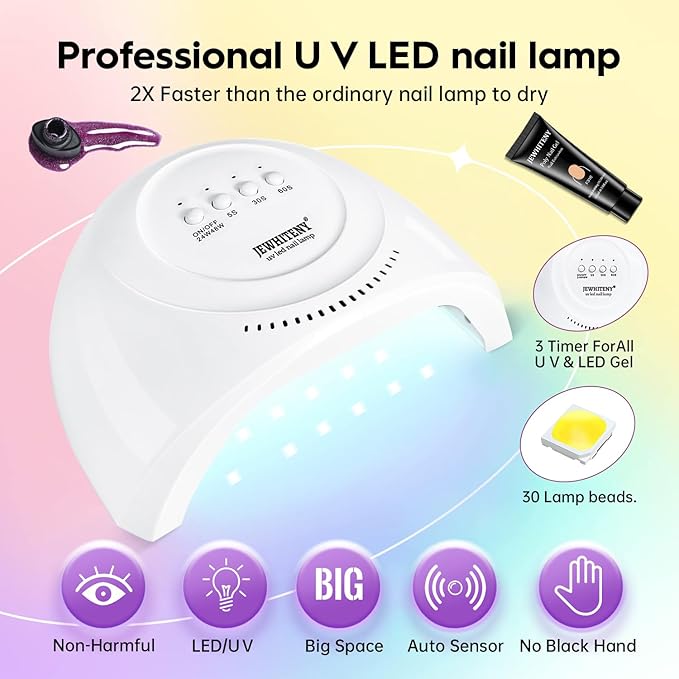 JEWHITENY 14 Colors Poly Gel Nail Kit 27 Colors Gel Nail Polish Kit With U V Light All In One Nail Art Starter Kit Suitable For All Seasons-GlimoraGlow