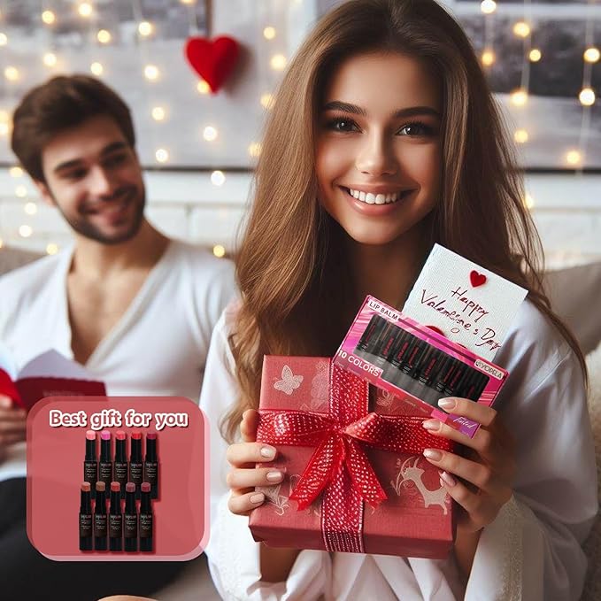 10 Pack Tinted Lip Balm Stocking Stuffers Tinted Chapstick - Moisturizing Lips - No petroleum, Chemicals, Gluten, or Phthalat-GlimoraGlow