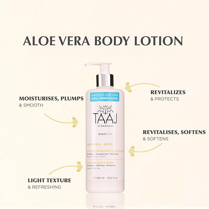 | Refreshing Body Milk with Aloe Vera – Soothes, Hydrates & Revitalizes | Regenerating, Softening & Protective Actives | Non-Greasy Finish |Ayurvedic Skincare | 97% natural & Vegan | 13.5 fl oz-GlimoraGlow