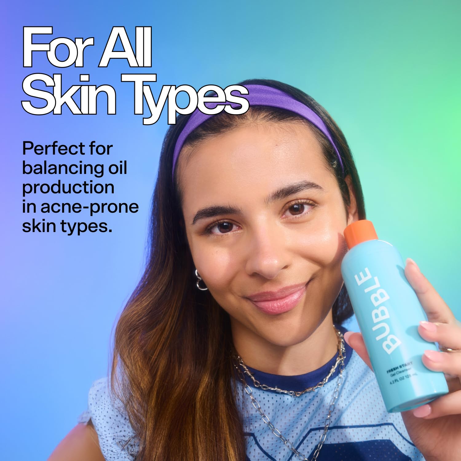 Bubble Skincare Fresh Start Gel Face Wash - Gentle PHA Exfoliating Facial Cleanser to Reduce Oil + De-Clog Pores - Daily Face Cleanser with Aloe Vera to Soothe Sensitive Skin - Vegan Skin Care (125ml)-GlimoraGlow