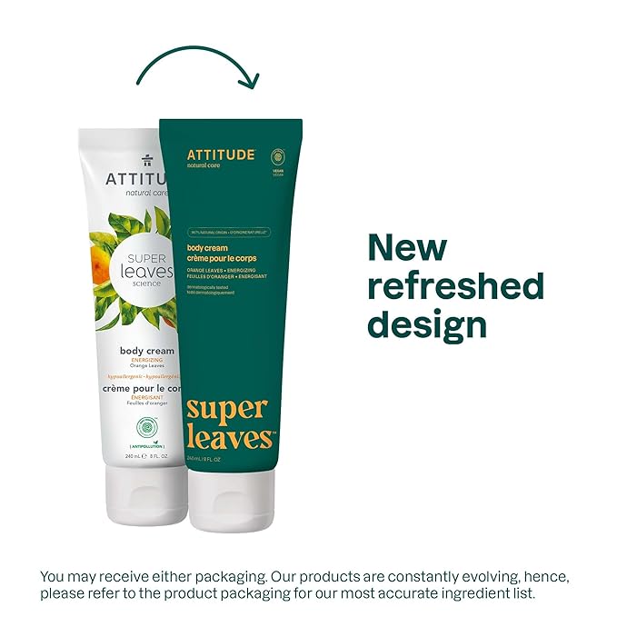 ATTITUDE Body Cream, EWG Verified Moisturizer, Vegan Moisturizing Products For Dry Skin, Dermatologically Tested, Orange Leaves, 8 Fl Oz-GlimoraGlow