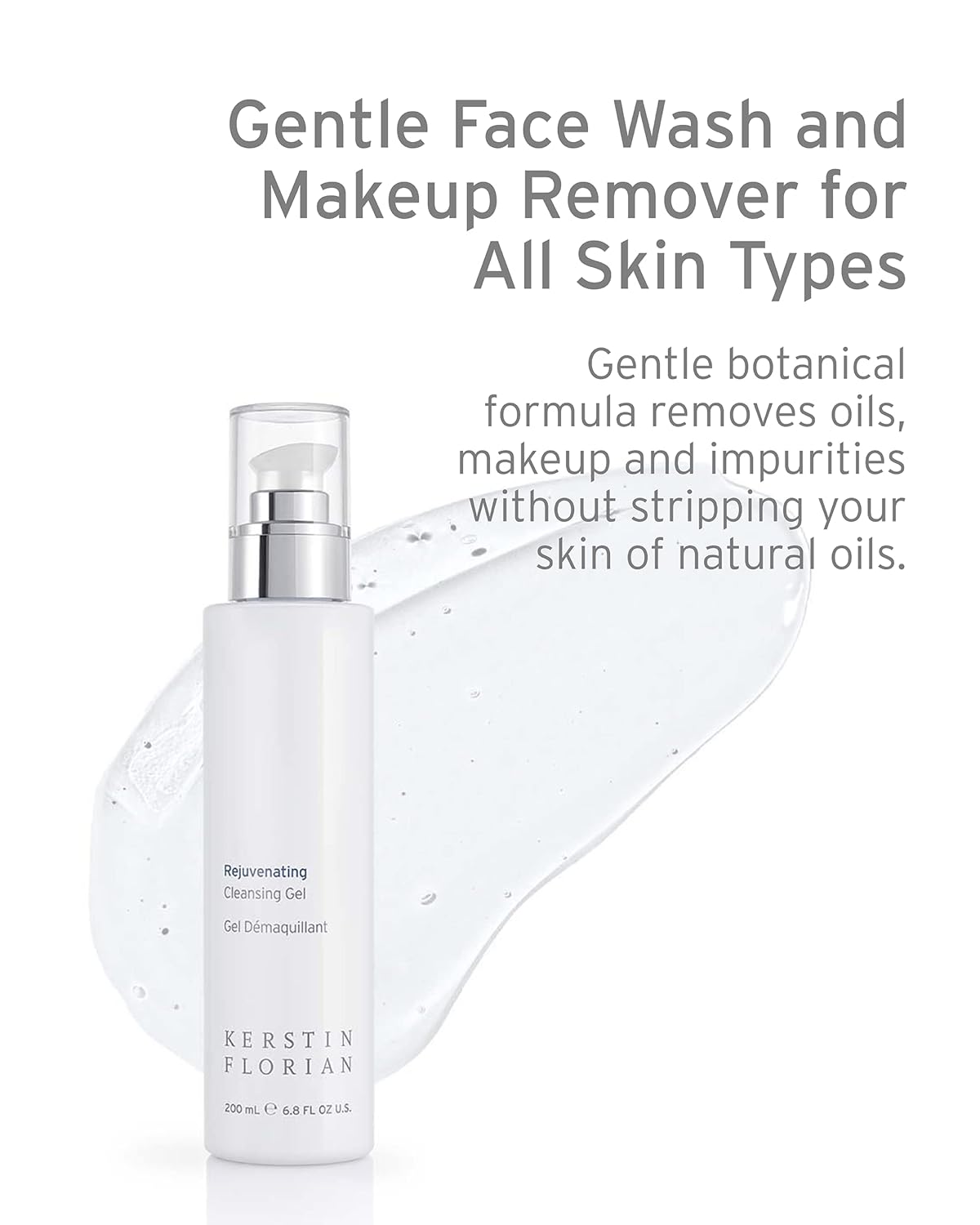 Kerstin Florian Rejuvenating Cleansing Gel | Gentle Face Wash and Makeup Remover for All Skin Types (6.8 fl oz)-GlimoraGlow
