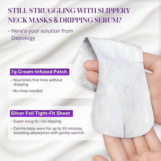 depology Tightening and Lifting Neck Wrinkle Patches with Cream, PDRN Deep Collagen Neck Mask, Firming Patch with PDRN、Collagen and Niacinamide Cream-GlimoraGlow