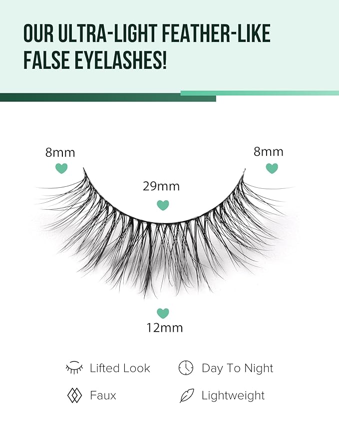 Natural Lashes Wispy False Eyelashes Natural Fake Lashes Fluffy Mink Lashes Short Strip Lashes Pack 7 Pairs-GlimoraGlow