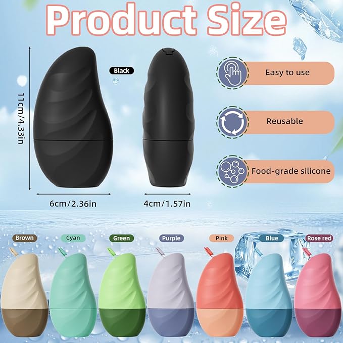 Silicone Facial Ice Cube Roller Massager, Facial Beauty Care Tool, Reusable Face Ice Mold - Brighten Skin, Reduce Puffiness for Face & Eyes (Green)-GlimoraGlow