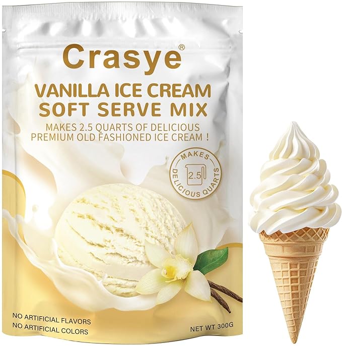 10 Ounce Ice Cream Mix Vanilla Soft Serve Mix Soft Serve Mixes Base Powder Homemade for Ice Cream Maker Machine-GlimoraGlow