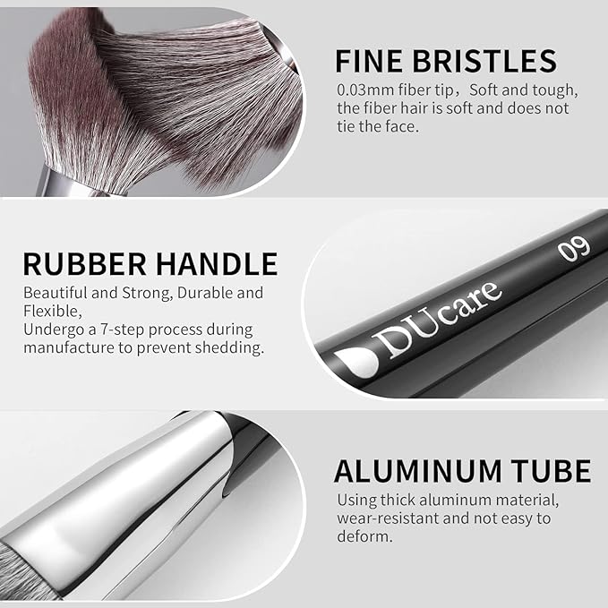 DUcare Powder Brush for Loose Powder - Fluffy Makeup Brushes with Soft Synthetic Bristles for Setting Powder/Blush/Highlighter, Large Face Makeup Brush for Flawless Application-GlimoraGlow