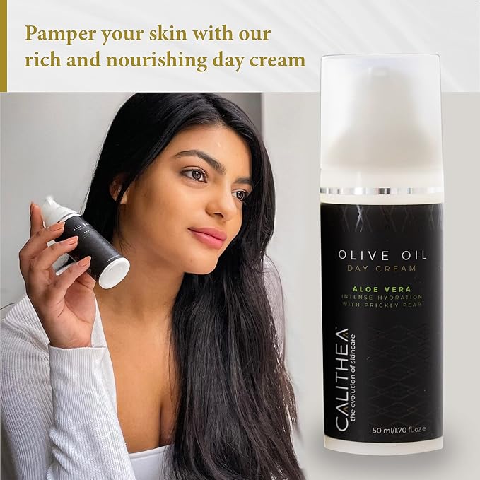 Calithea Day Cream Facial Moisturizer for Healthy, Glowing, Balanced Skin with Aloe Vera, Prickly Pear, Olive Oil-GlimoraGlow