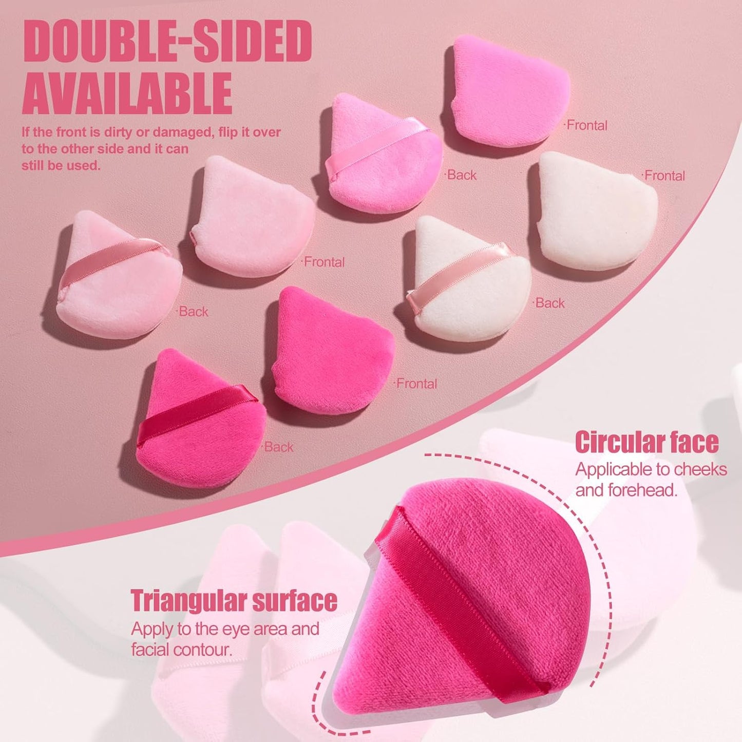 BS-MALL Makeup Sponge Set, Triangle Beauty Blender Puffs, 20 Pieces, Cosmetic Applicators (Pink)-GlimoraGlow