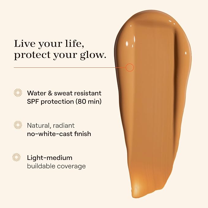 Live Tinted Hueguard Skin Tint SPF 50 - Tinted Mineral Sunscreen with Light-Medium Buildable Coverage With a Hydrating and Radiant Finish - Water and Sweat Resistant, 1.35 fl oz - Shade 07-GlimoraGlow