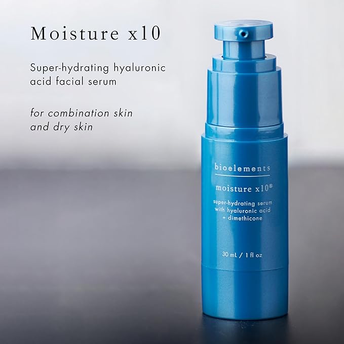 Bioelements Moisture x10 - 1 fl oz - Super-Hydrating Hyaluronic Acid Facial Serum - For Dry & Combination Skin Types - Vegan, Gluten Free - Never Tested on Animals-GlimoraGlow
