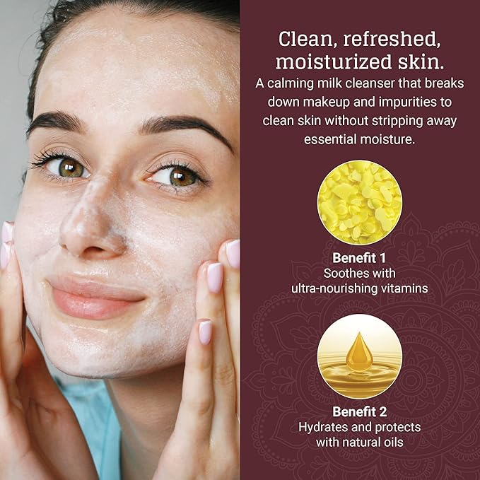 AVYA Hydroveda Essentials Daily Milk Cleanser (8.2oz) - Advanced Ayurvedic Skincare/Removes Makeup and Impurities for Natural Radiance/Ginger Blend Great for Sensitive Skin-GlimoraGlow