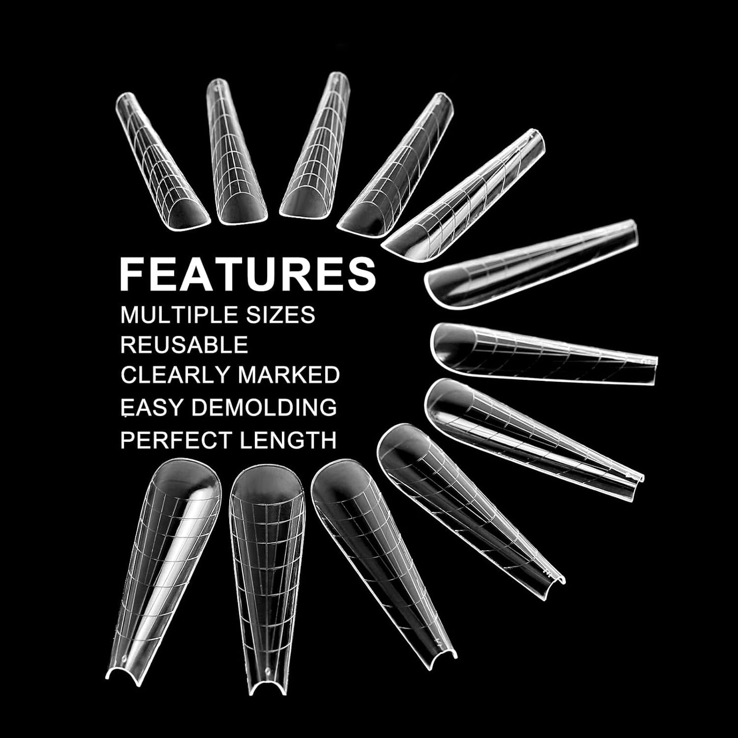 120Pcs Dual Nail Forms,Upper Arched Extension Poly nail gel Nail Forms Full Cover Reusable Nail Molds 12 Sizes for Nail Art Design Salon&DIY-GlimoraGlow