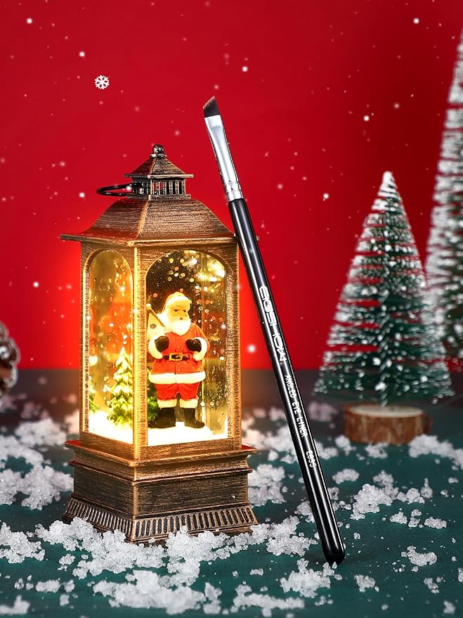 Eyeliner Brush Fine Angled - PRO Precision Gel Eye Liner Makeup Brush -Ultra Thin Slanted Flat Angle - Premium Cruelty Free Synthetic Bristles (E835 2piece)-GlimoraGlow