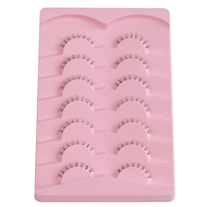 Lashes Natural Bottom Lashes 8mm Lower False Eyelashes Natural Look Strip Lashes Extention Wispy Bottom Eyelashes Fake Lashes Pack 7 Pairs-GlimoraGlow