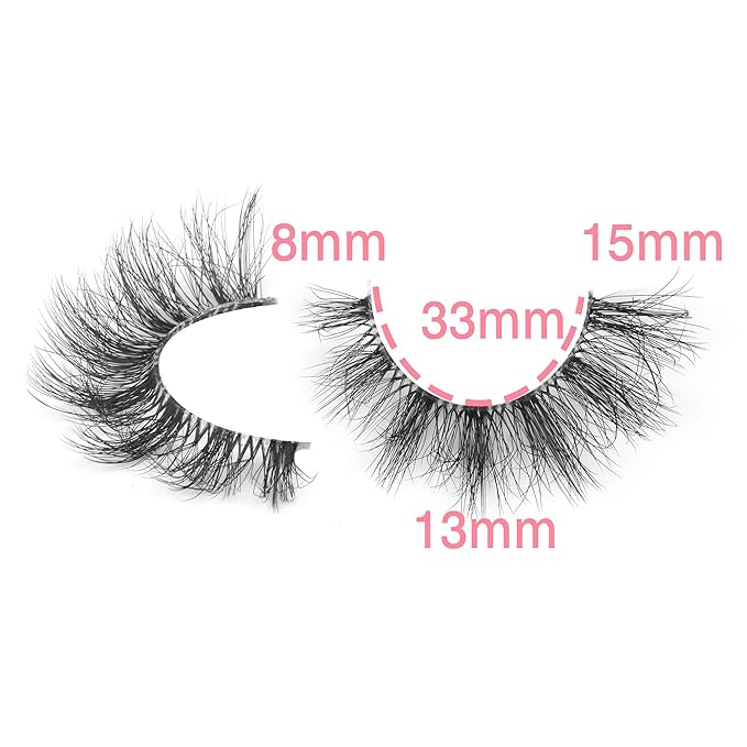 FANXITON Mink Lashes with Clear Band 15 MM 10 Pairs Cat-Eye Lashes Natural Look False Eyelashes Pack Wispy Eyelashes 3D Faux Mink Eyelashes-GlimoraGlow