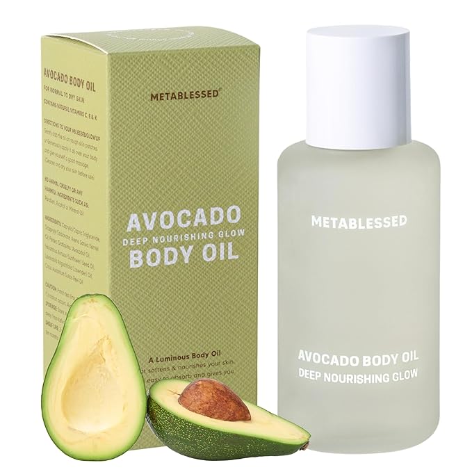 Avocado Dry Body Oil - Deep Nourishing Glow, Fast Absorbing & Non-Greasy Body Moisturizer. Luxurious Soothing Aromatherapy. Sensitive Skin Safe, Clean Beauty 3.38 fl. oz-GlimoraGlow