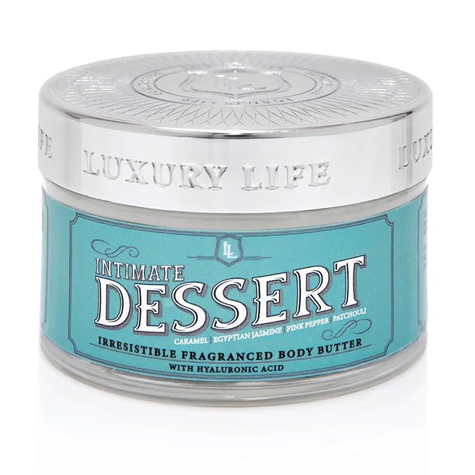 LUXURY LIFE BUTTER - Irresistibly Scented Body Butter with Hyaluronic Acid for Ultimate Moisture. Luxurious Natural Fragrance. Hydrates for a Non-Greasy Glamorous Glow, Intimate Dessert, 5 oz.-GlimoraGlow