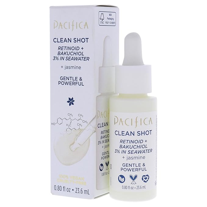 Pacifica Clean Shot Retinoid and Bakuchiol 3 Percent In Seawater Unisex 0.8 oz-GlimoraGlow