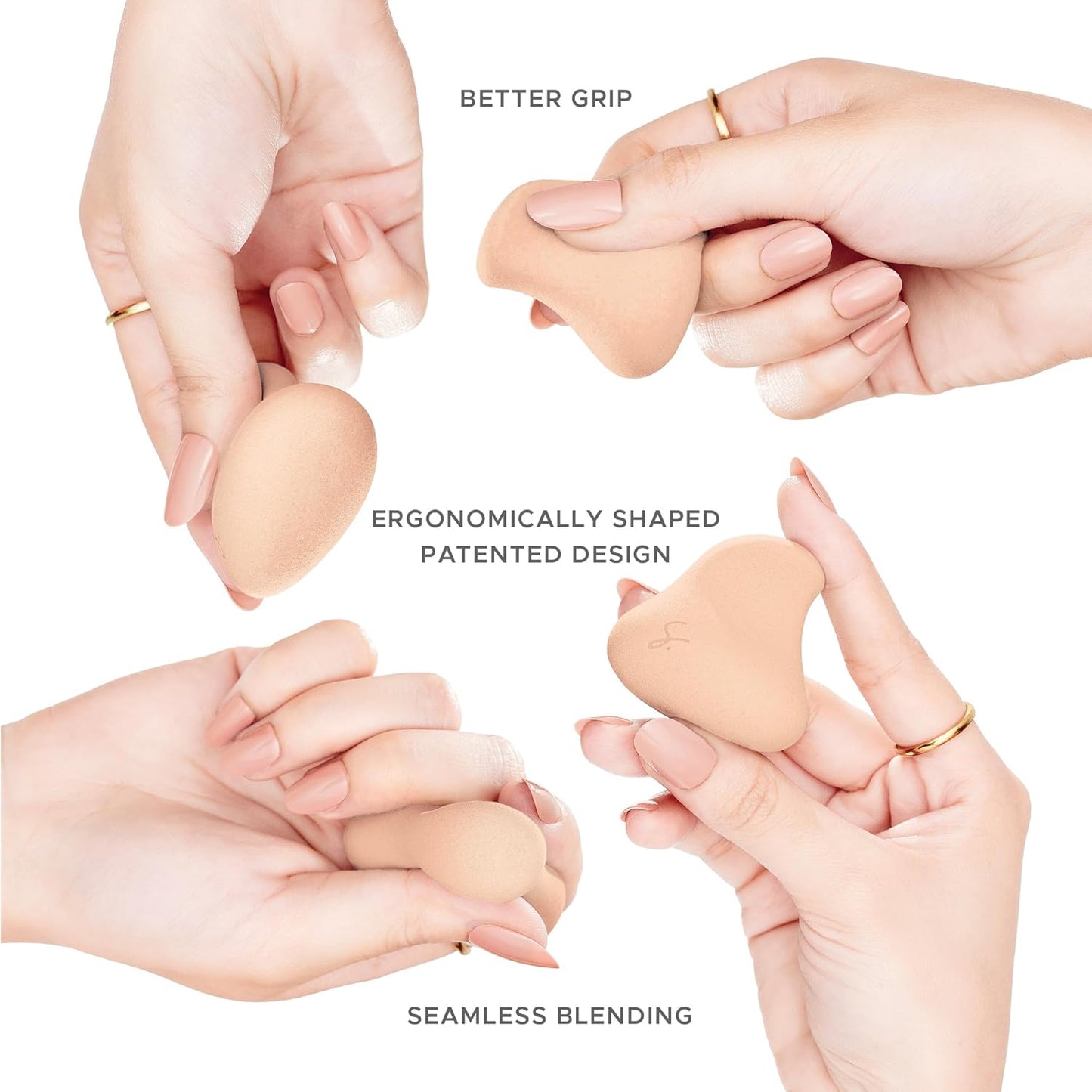 Original Beauty Blender Makeup Sponge Applicator for Powder, Cream & Liquid, Beauty Tools Puff, Streak Free Application, Vegan, Cruelty Free Made in USA, Peach (3 Pieces)-GlimoraGlow