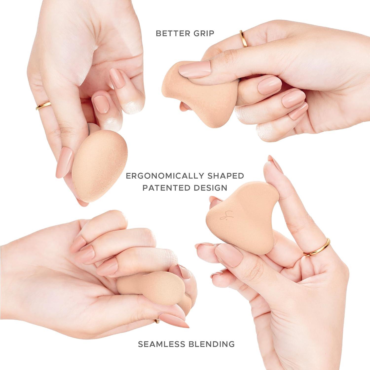 Original Beauty Blender Makeup Sponge Applicator for Powder, Cream & Liquid, Beauty Tools Puff, Streak Free Application, Vegan, Cruelty Free Made in USA, Peach (3 Pieces)-GlimoraGlow