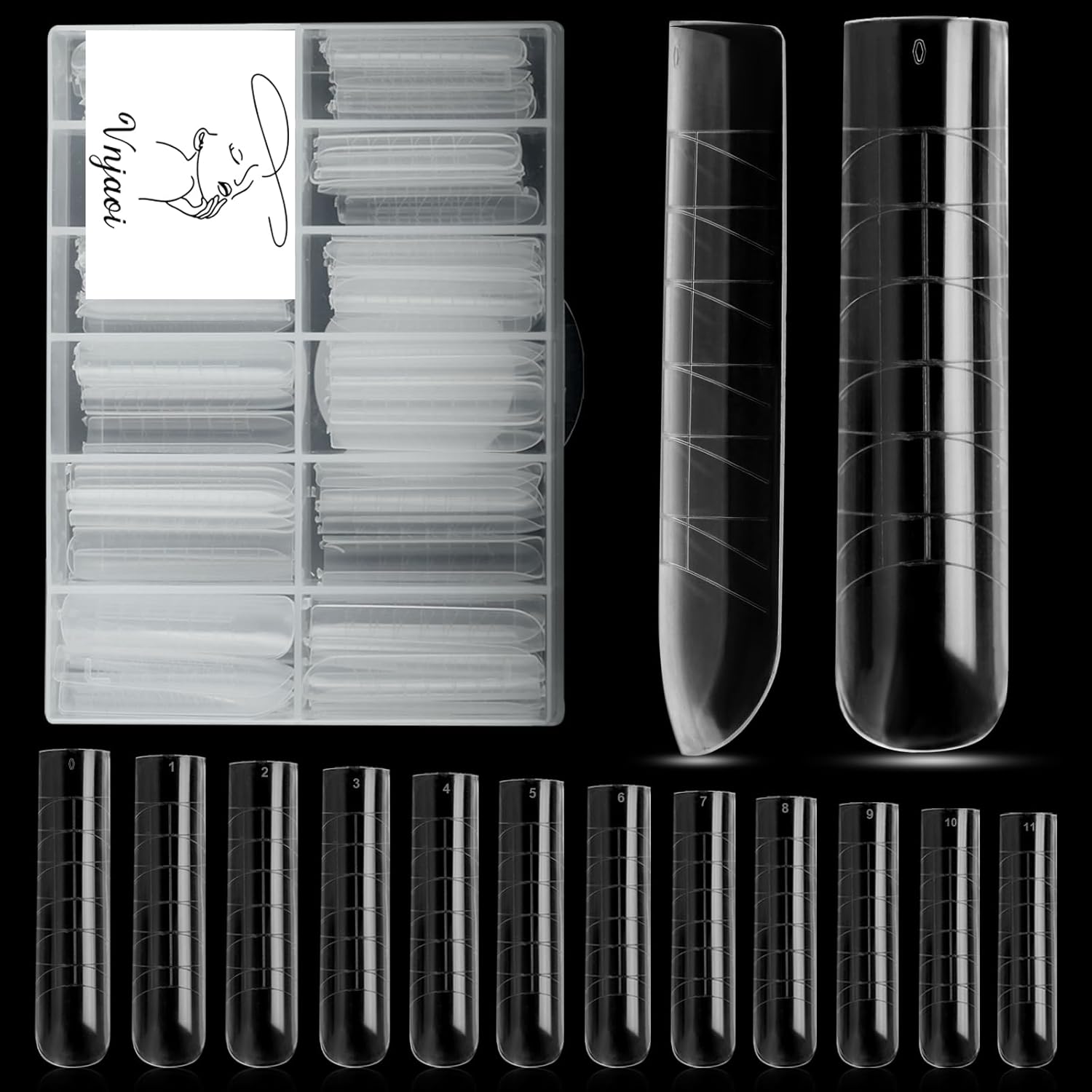 120 Pcs Poly Extension Gel Dual Nail Forms - Long U-Shaped Thickened Coffin Nail Molds for Gel Manicure & Salon DIY at Home-GlimoraGlow