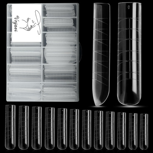 120 Pcs Poly Extension Gel Dual Nail Forms - Long U-Shaped Thickened Coffin Nail Molds for Gel Manicure & Salon DIY at Home-GlimoraGlow