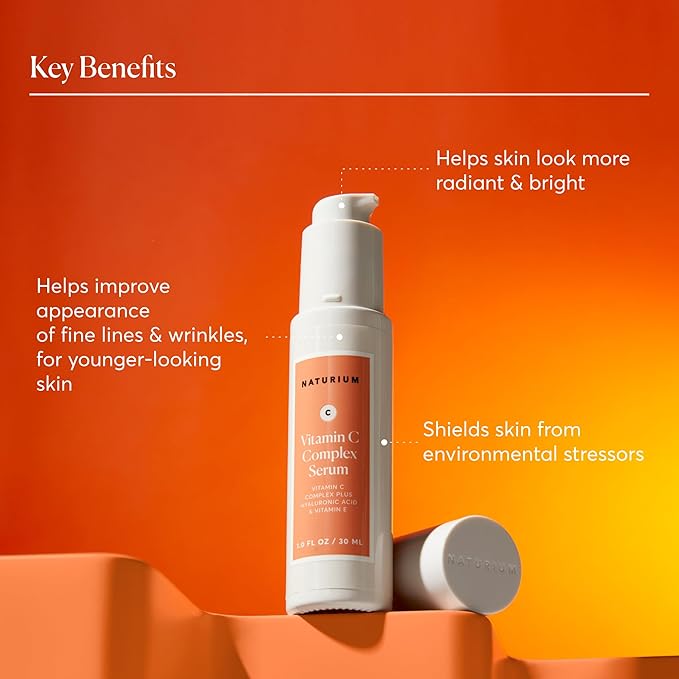 Naturium Vitamin C Complex Face Serum, Anti-Aging Facial Treatment with Hyaluronic Acid & Vitamin E, 1 oz-GlimoraGlow