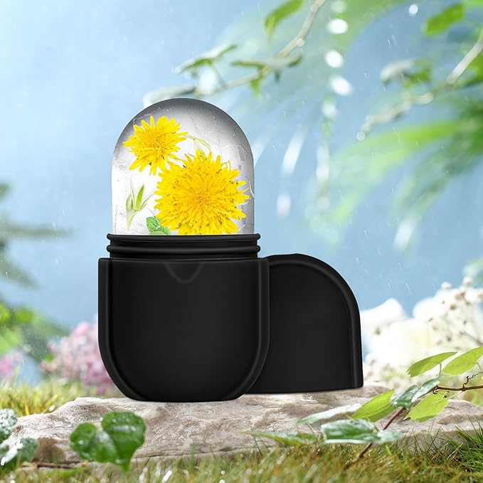 Ice Roller for Face and Eye, Ice Face Roller, Ice Roller Skin Care Tools Gifts for Women , Silicone Ice Mold for Beauty(Black)-GlimoraGlow