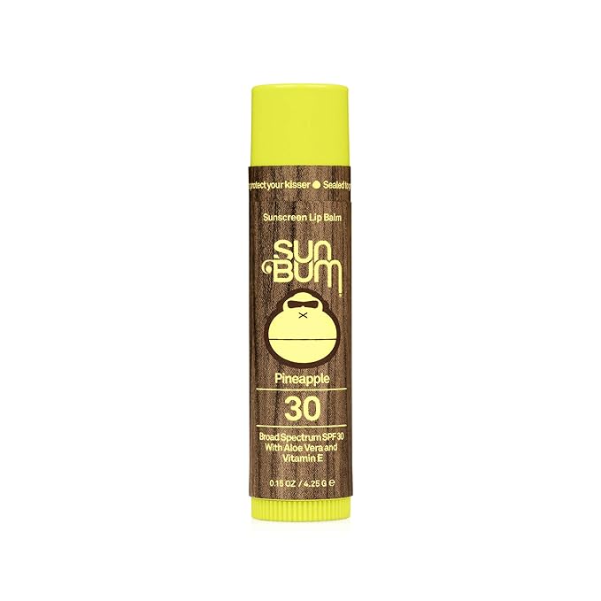 Sun Bum SPF 30 Sunscreen Lip Balm | Vegan and Cruelty Free Broad Spectrum UVA/UVB Lip Care with Aloe and Vitamin E for Moisturized Lips | Pineapple Flavor |.15 oz-GlimoraGlow