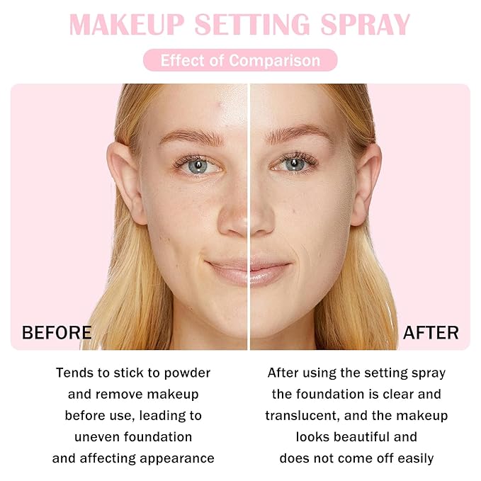 2PCS Makeup Setting Spray for Face,Waterproof Setting Spray for Makeup,Long Lasting Oil Control Finishing Holding Face Mist,Refreshing Hydrating Glossy and Matte Fixing Facial Mist Make Up Set A2-GlimoraGlow
