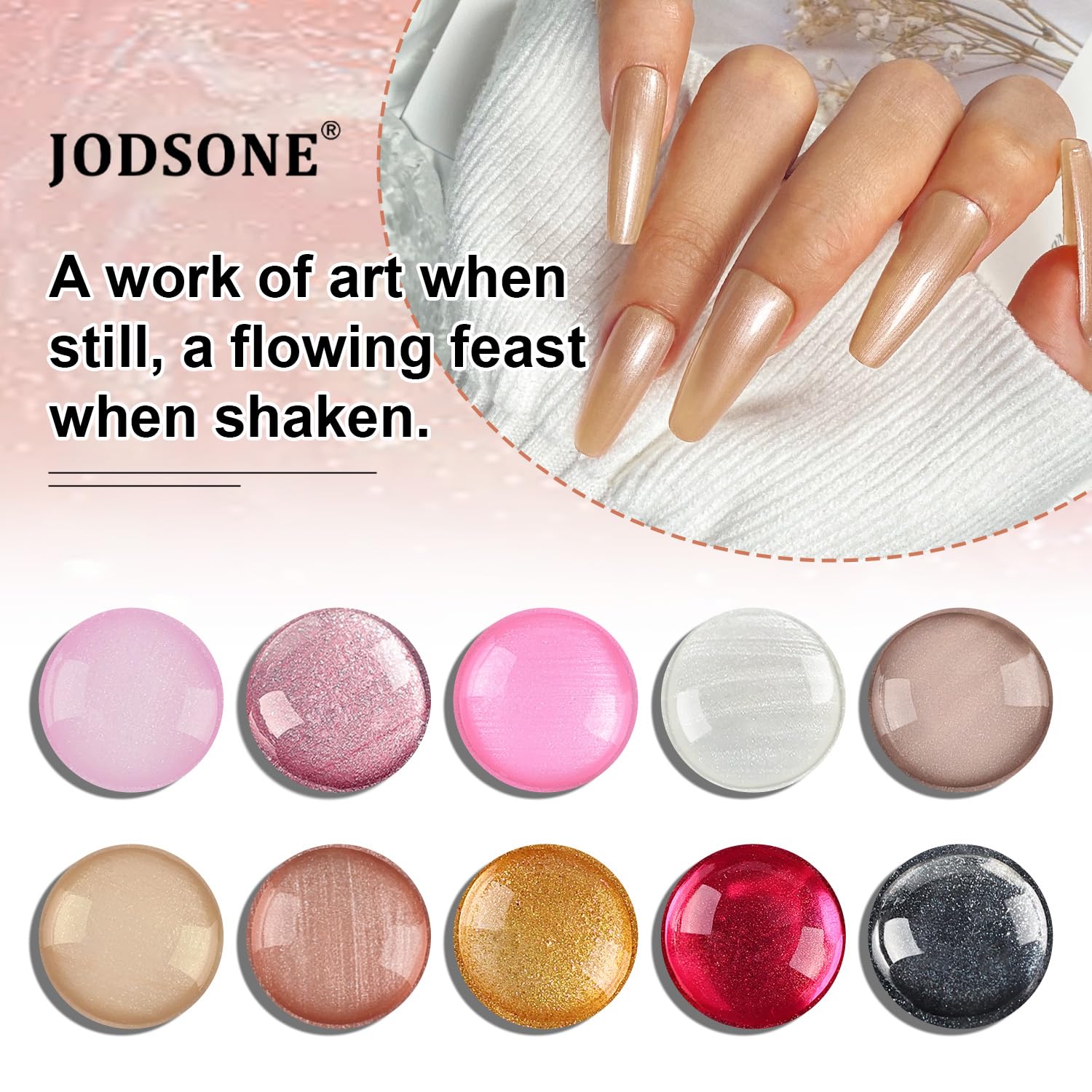 JODSONE 10 Color Gel Nail Polish Set with Base Coat and Top Coat Great DIY Salon Home Gift-GlimoraGlow