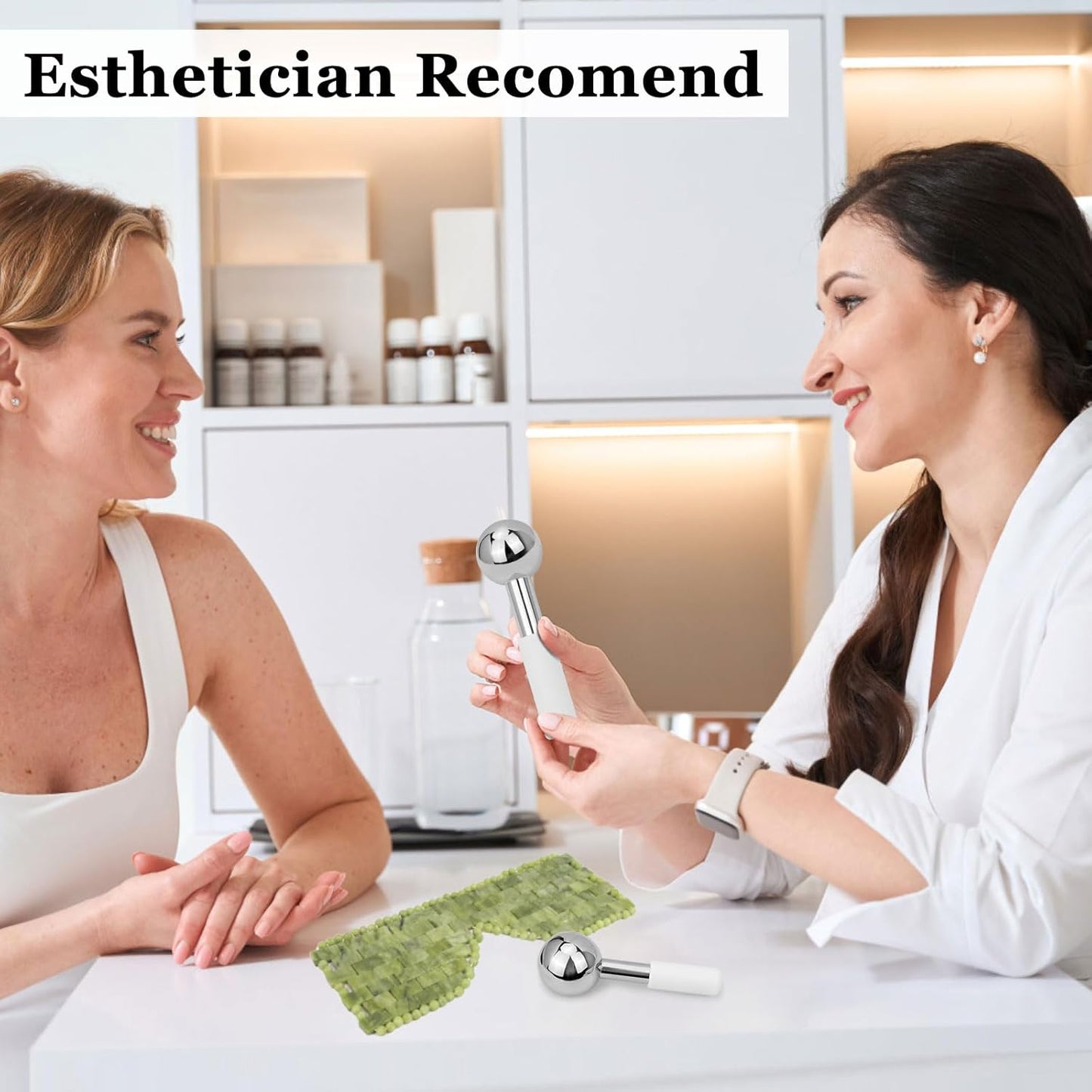 Ice Globes for Face & Eyes - Unbreakless Stainless Steel Cryo Sticks Facial Massage Tools Cold Therapy Cooling Globes to Reduce Puffiness, Wrinkles, Dark Circles Spa & Esthetician Supplies-GlimoraGlow